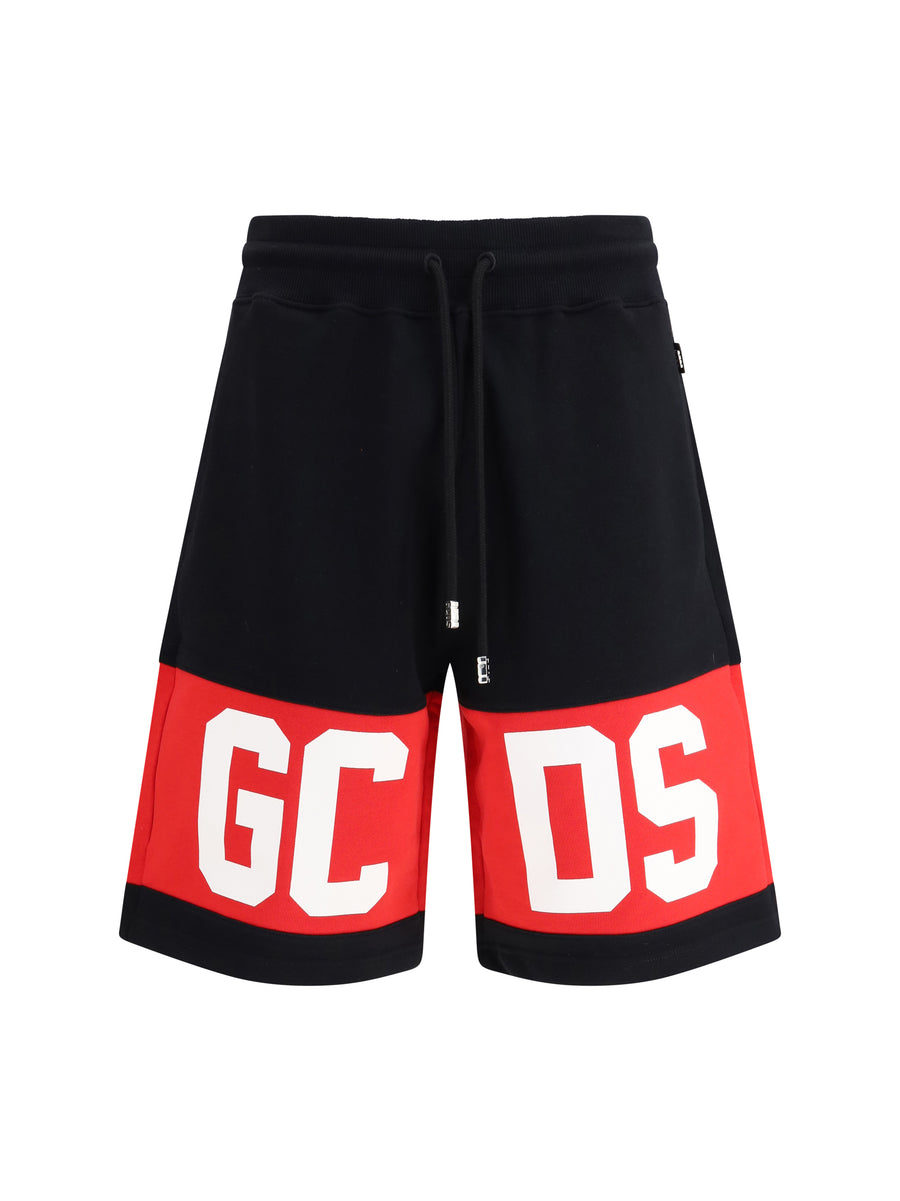 Sweat Shorts Black-Red Black/red Cotton Bermuda