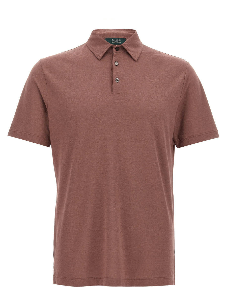 Zanone Ice Cotton Polo Shirt — mauve