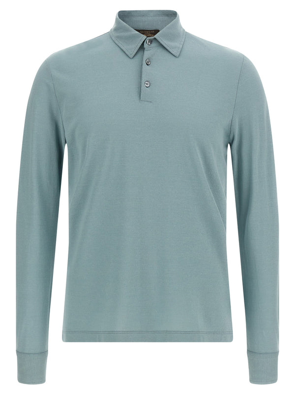 Zanone Ice Cotton Jersey Polo — Sage
