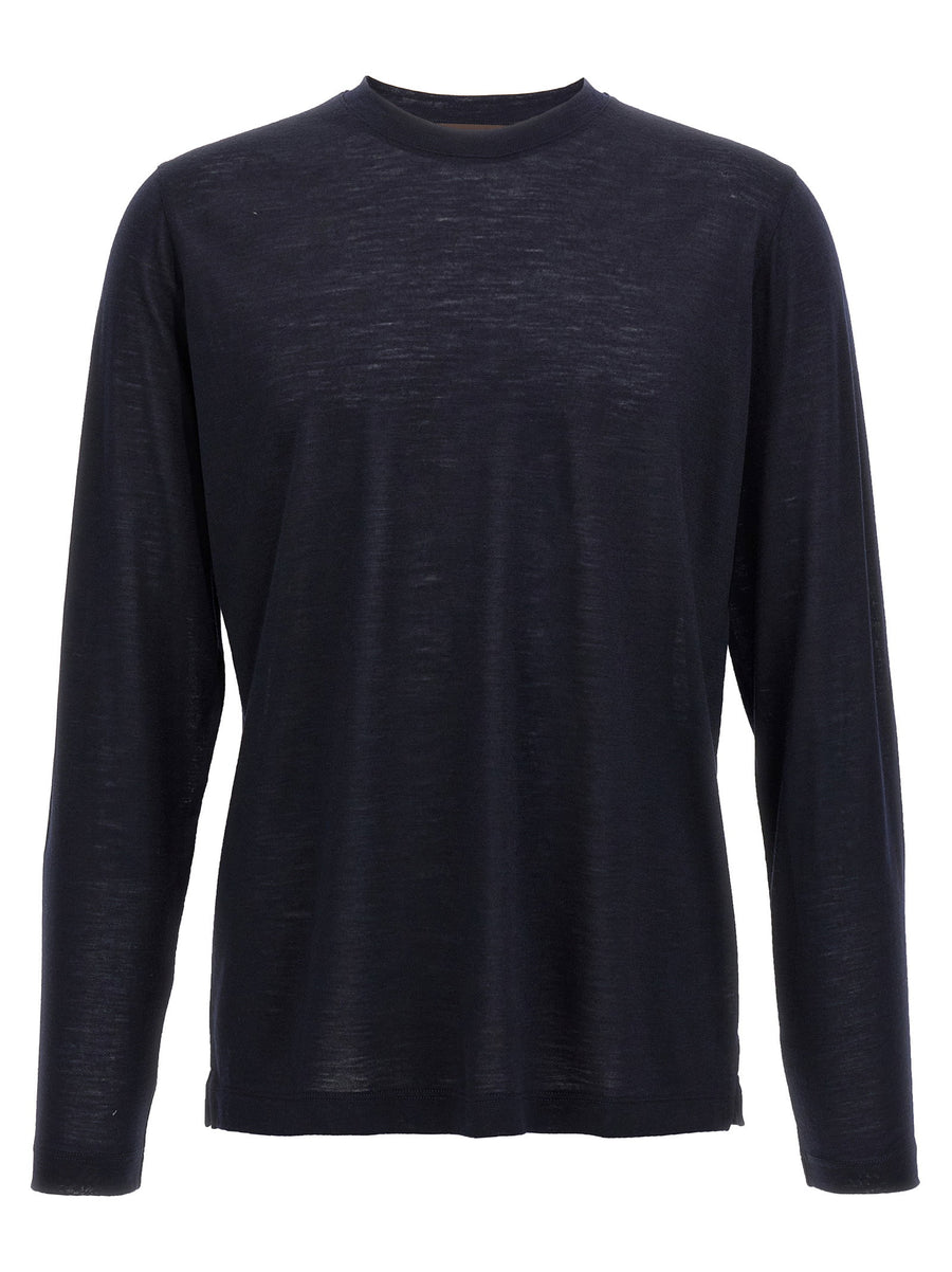 Zanone Virgin Wool T-shirt — Navy