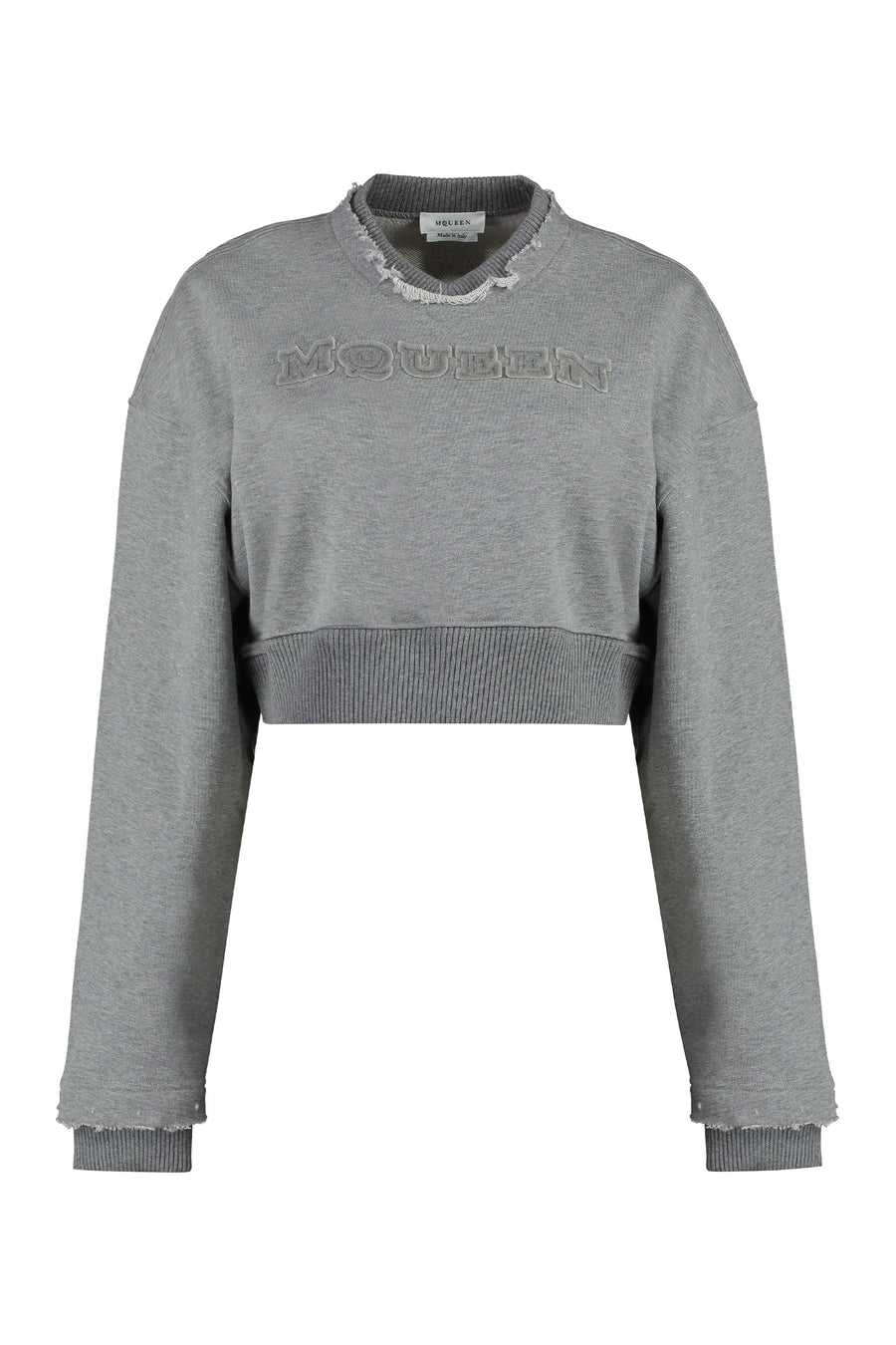 Sweatshirt Logo Grey Melange Cotton Sweatshirts