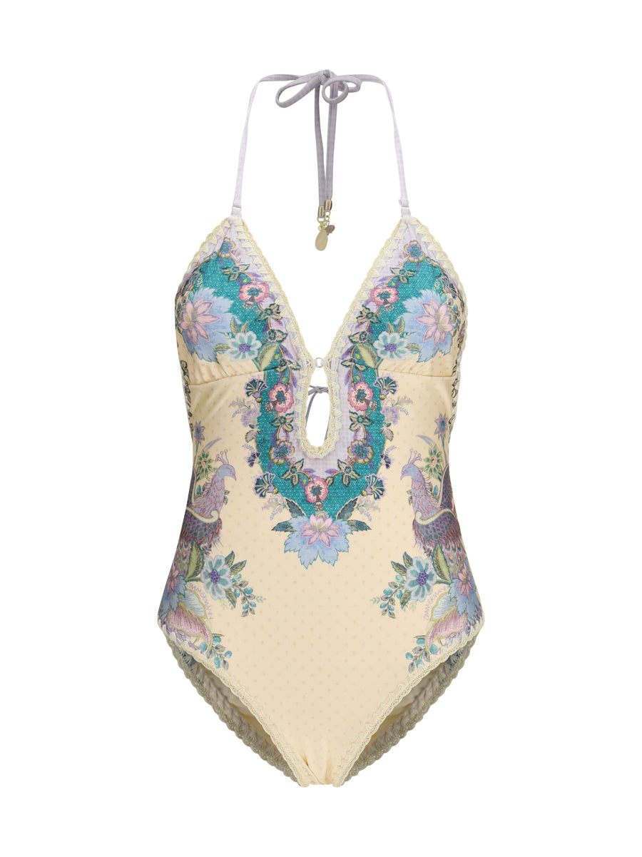 Zimmermann 80% Polyamide one-piece swimsuit in cream