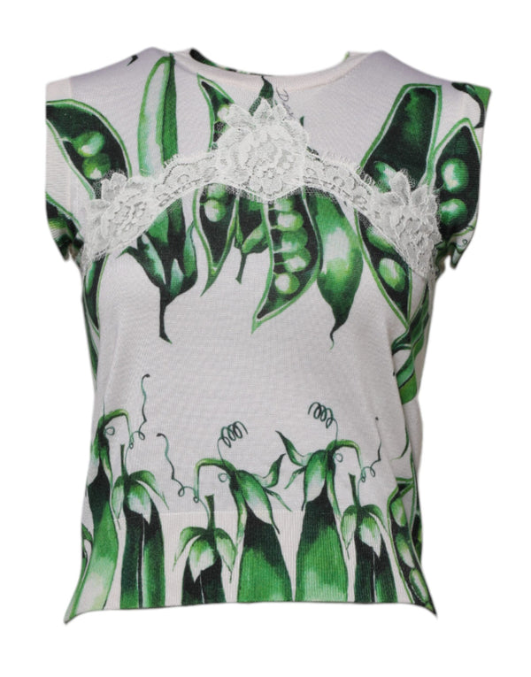 Dolce & Gabbana 56% Viscose 23% Silk 16% Cotton 5% Nylon blouse in white