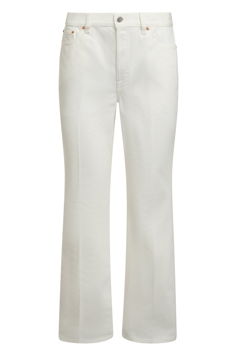 Flared Trousers White Polyester