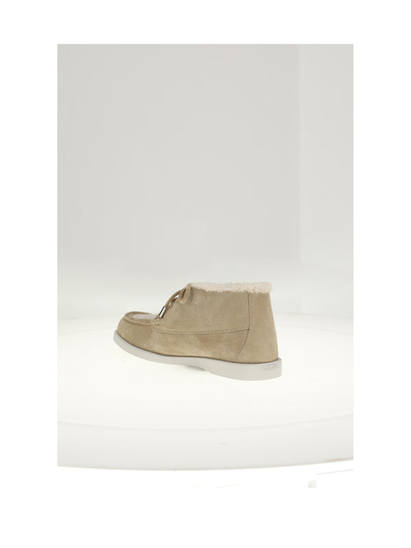 Mens Boots Beige Upper Cotton