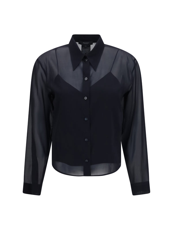 Gucci 88% Silk; 12% Elastane shirt in black