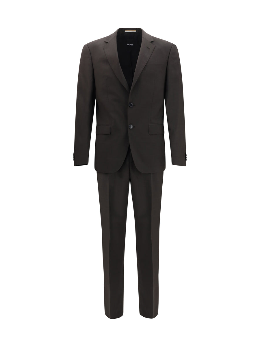 Hugo Boss Black 100% Merino Wool suit in brown
