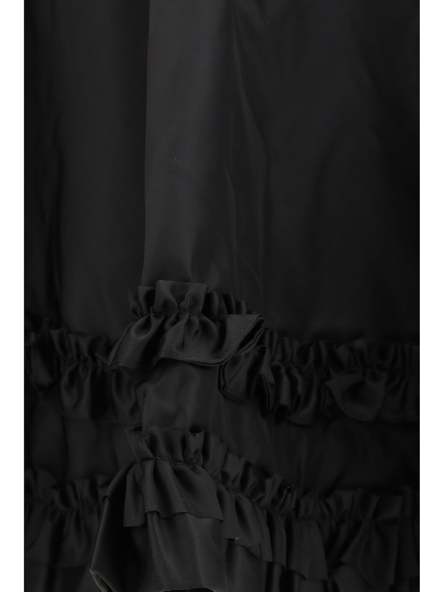 Skirt Duchesse Nylon Mini Frill Black Recycled Polyamide