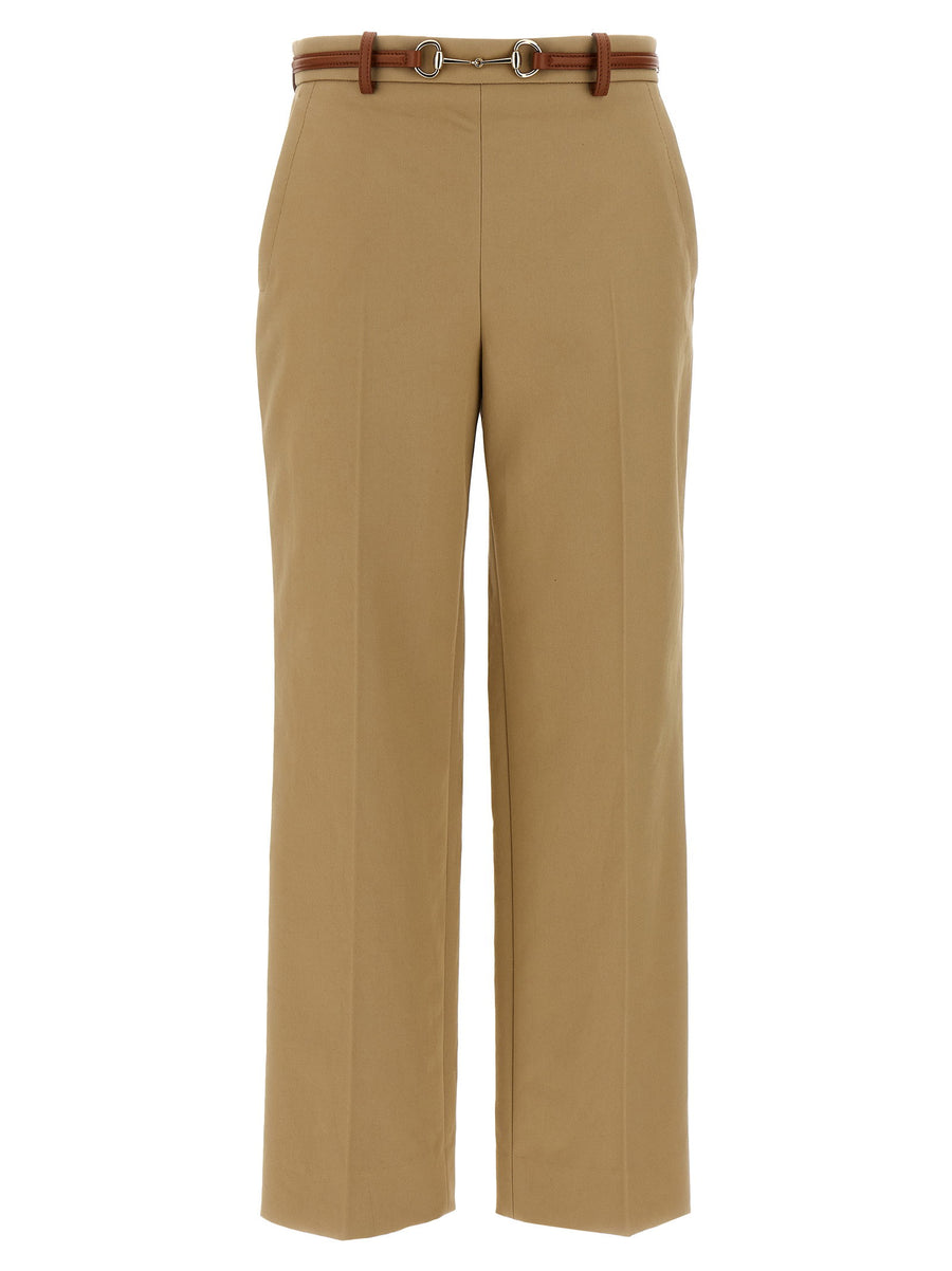Gucci Horsebit Trousers — Beige