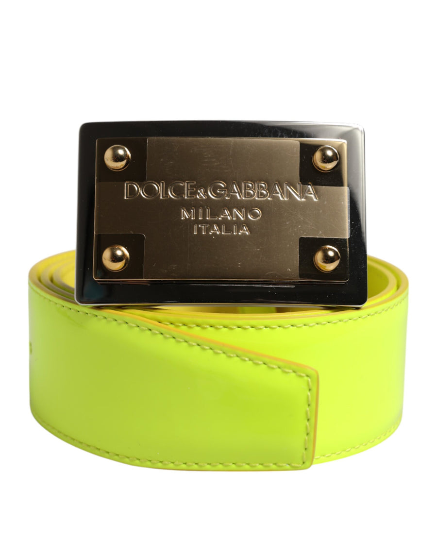 Dolce & Gabbana 100% Calf Leather belt in yellow