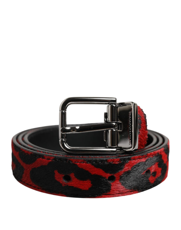 Dolce & Gabbana 100% Calfskin Hairy Leather belt in multicolor