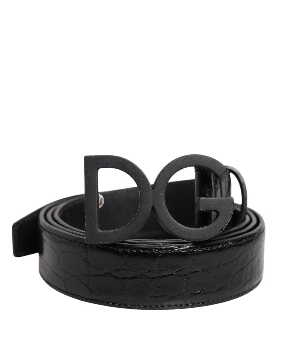 Dolce & Gabbana Caimano Leather belt in black