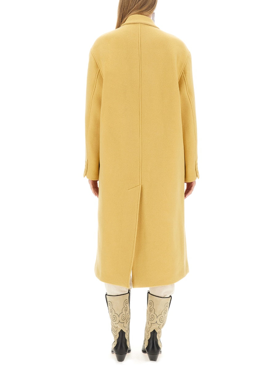 Theodore Coat Yellow Virgin Wool Trench & Raincoats