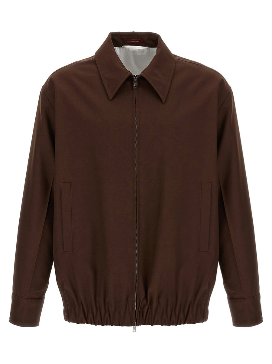 Gucci Wool Twill Jacket — Brown