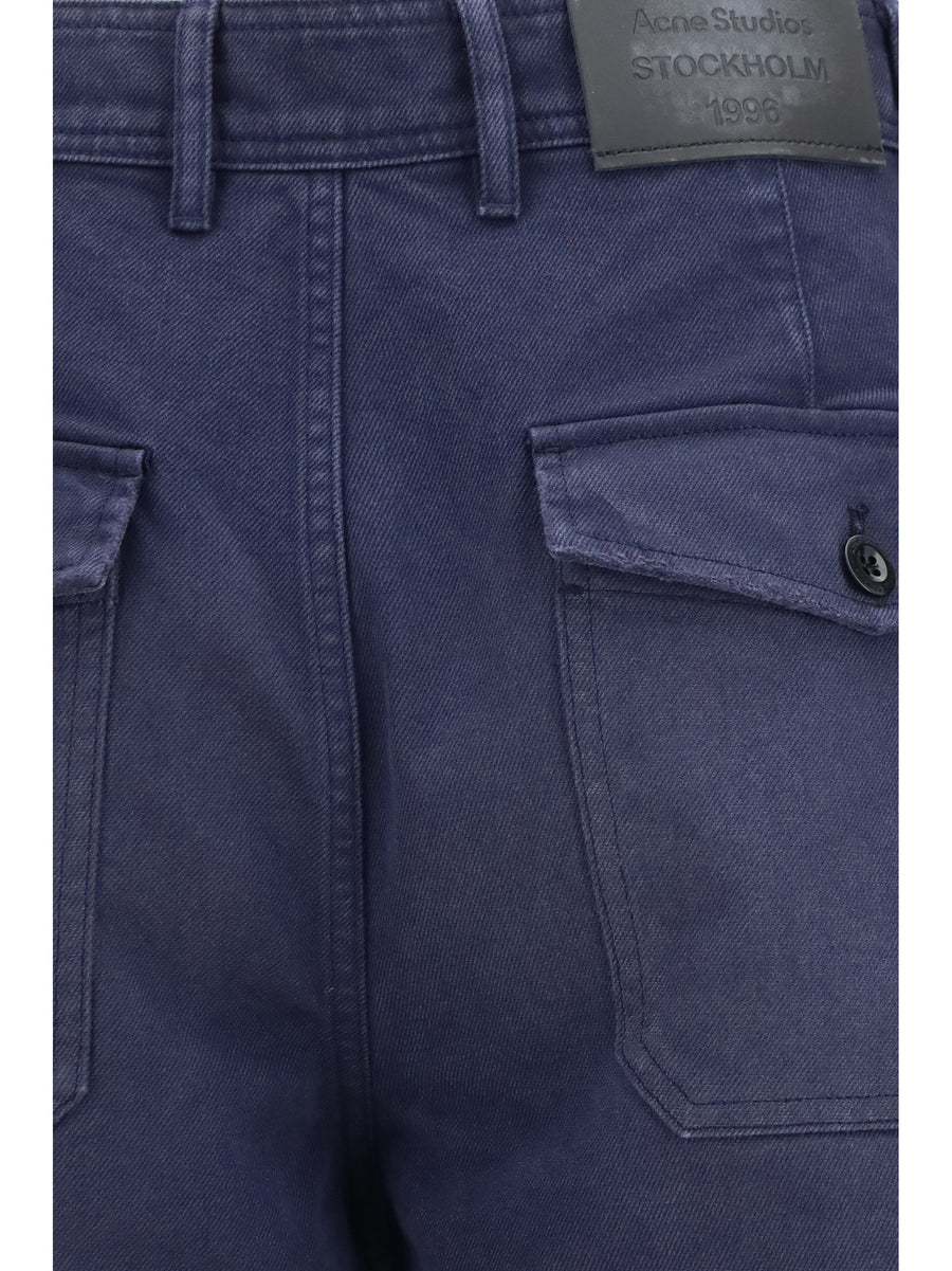 Pants Cotton Twill Navy Blue Trousers