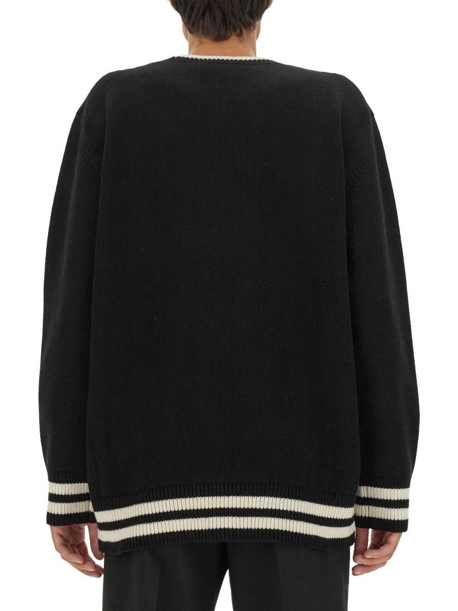 Varsity Sweater Black Cotton Jumpers