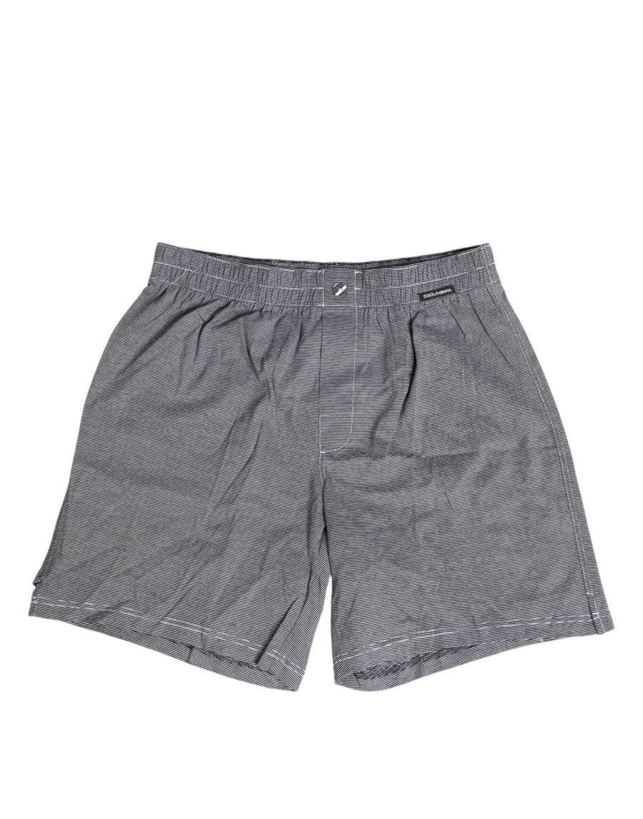 Gray Striped Cotton Regular Boxer Underwear Clothing