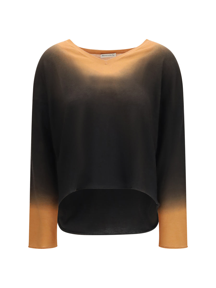 Mirror In The Sky 100% Cashmere sweater in black
