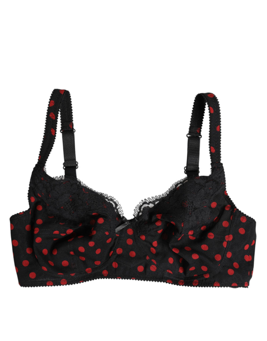 Dolce & Gabbana 93% Silk 7% Elastane balconette bra in black