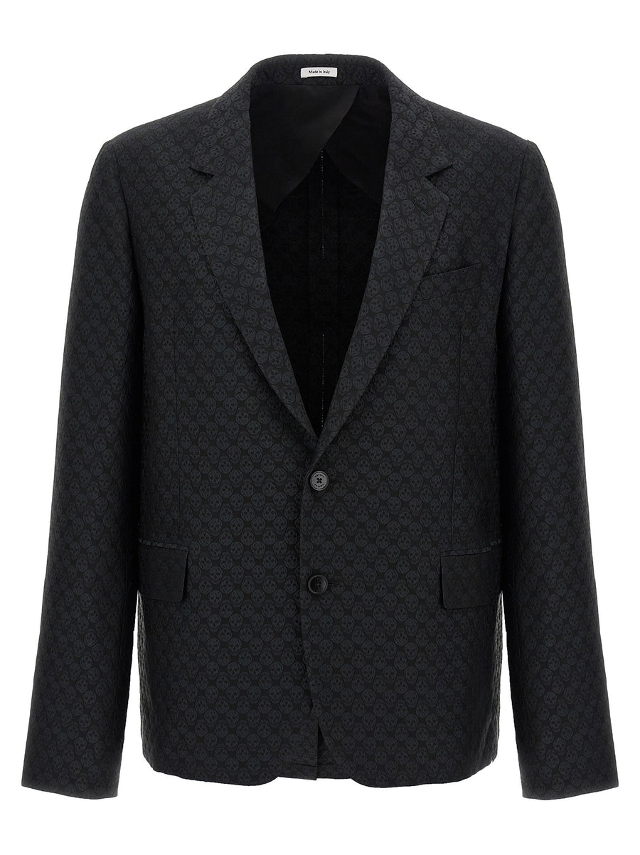 Alexander McQueen Skull Jacquard Blazer — Black