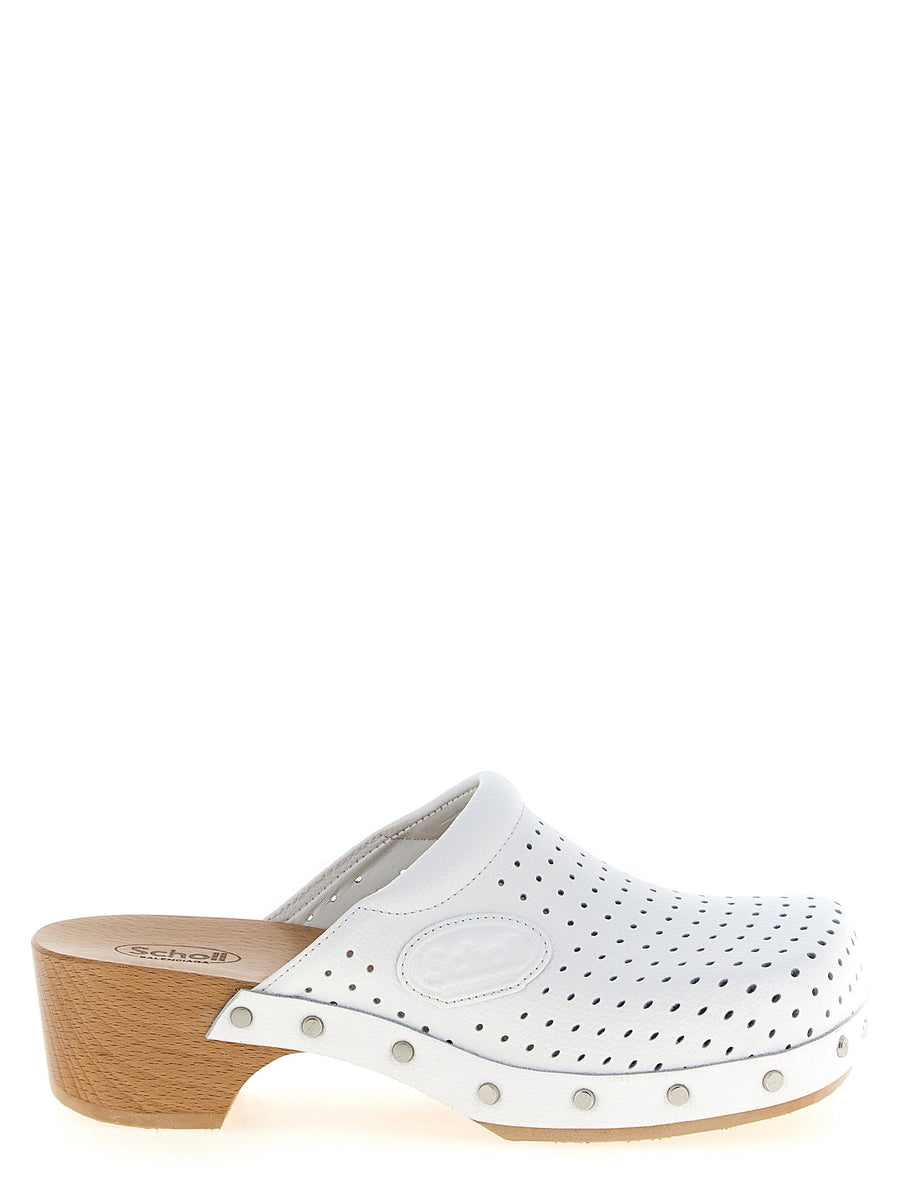Balenciaga Perforated Leather Clog — White