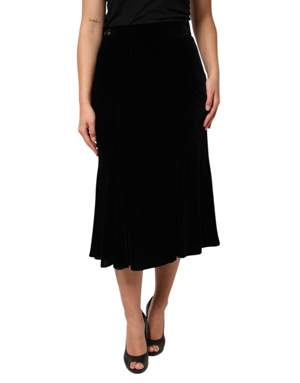 Dolce & Gabbana 82% Viscose 18% Silk; Lining: 92% Silk 8% Elastane skirt in black