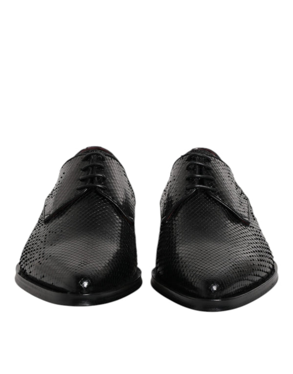 Dolce & Gabbana 100% Python Leather derby shoe in black