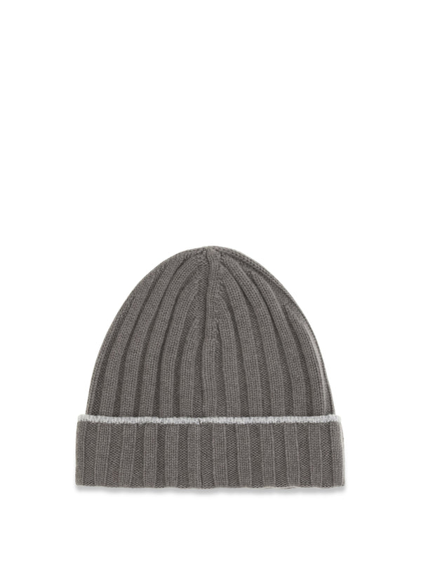 Brunello Cucinelli M2240900 100% Cashmere beanie in gray