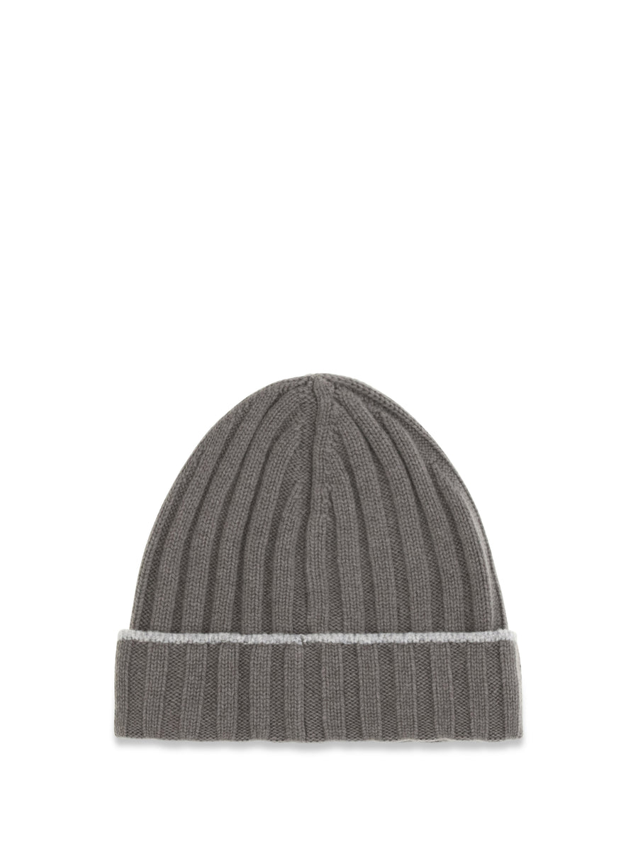 Brunello Cucinelli M2240900 100% Cashmere beanie in gray