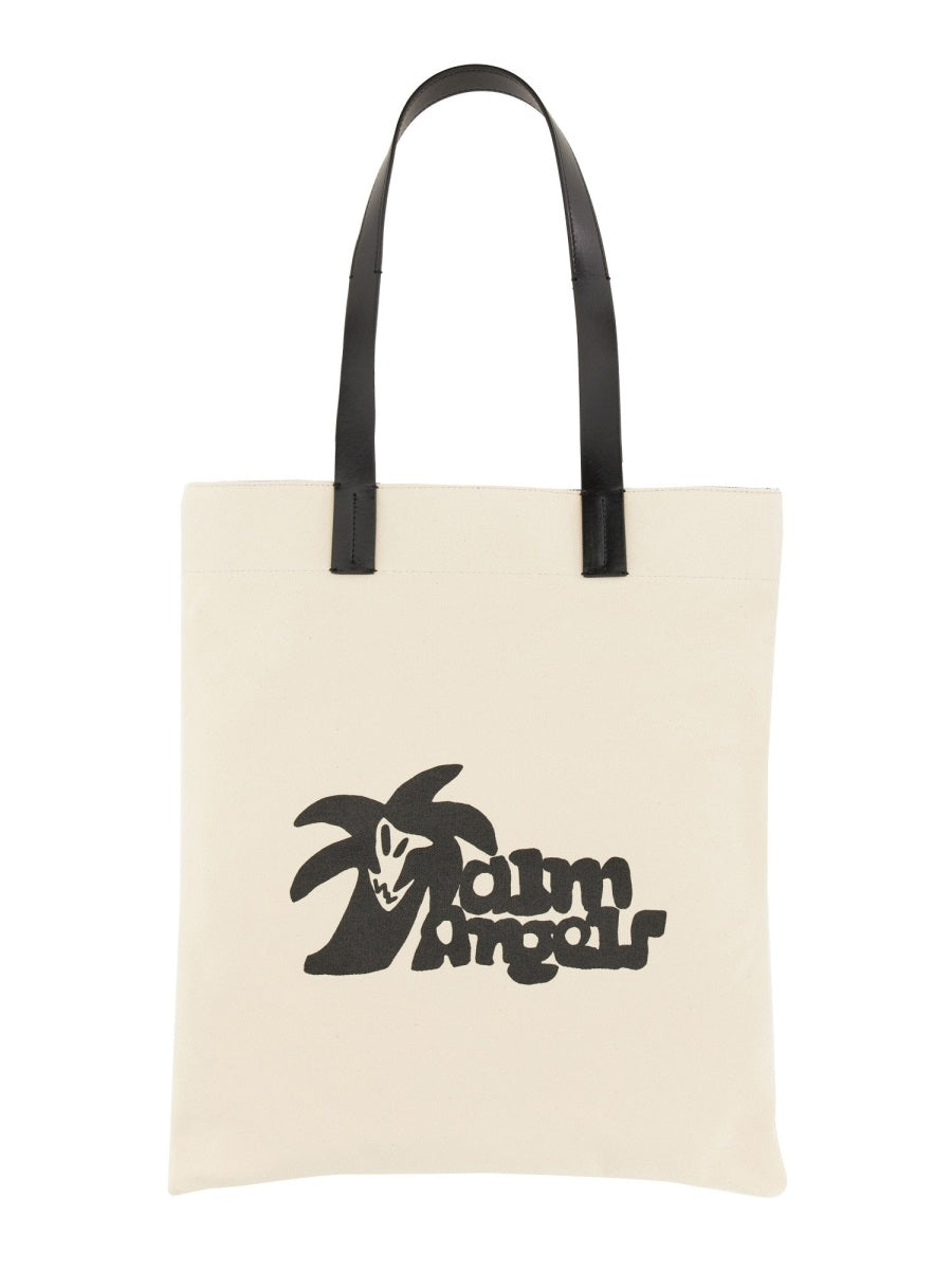 Cotton Canvas Shopping Bag White Shoulder