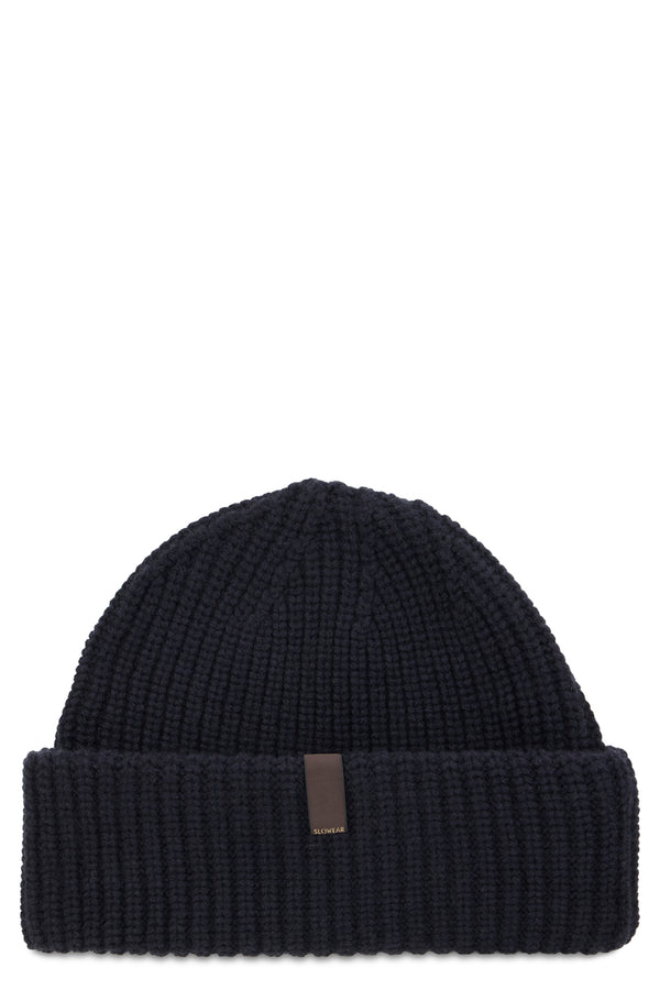 Knitted Cashmere Hat Blue