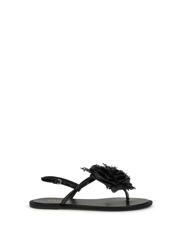 Le Silla 100% Calf Leather Bos Taurus sandal in black
