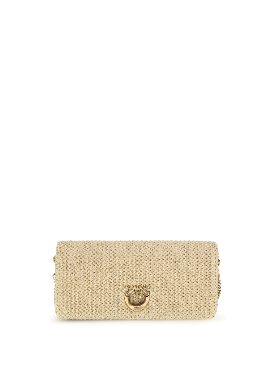 Pinko 73% Polypropylene; 27% Polyester shoulder bag in beige