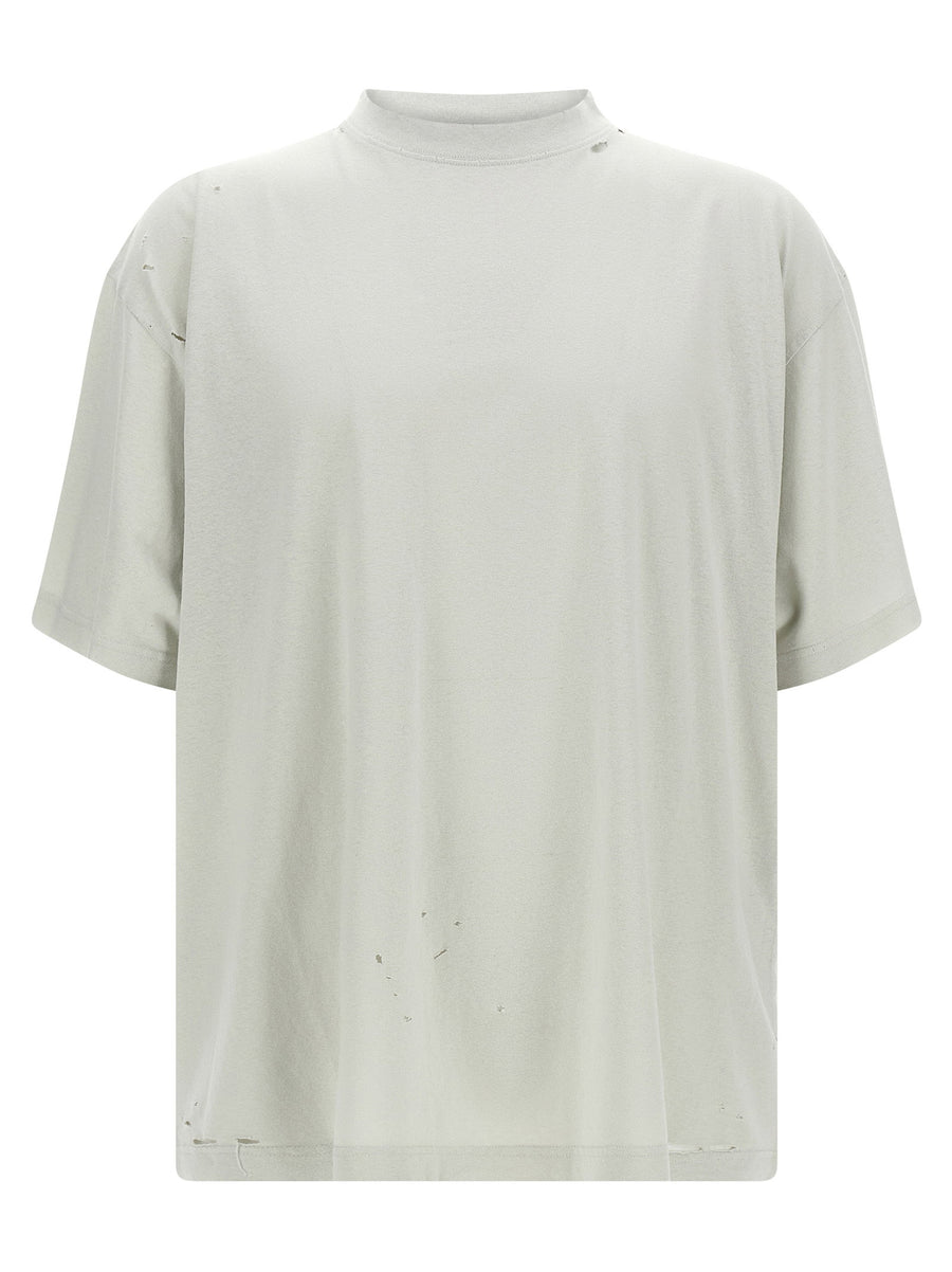 Balenciaga Blackletter Script Print T-shirt — cream