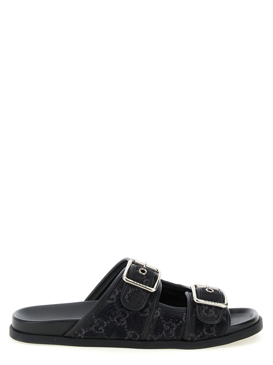 صندل Gucci GG دنيم — أسود