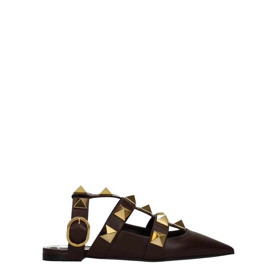 Valentino Garavani Leather flat in brown