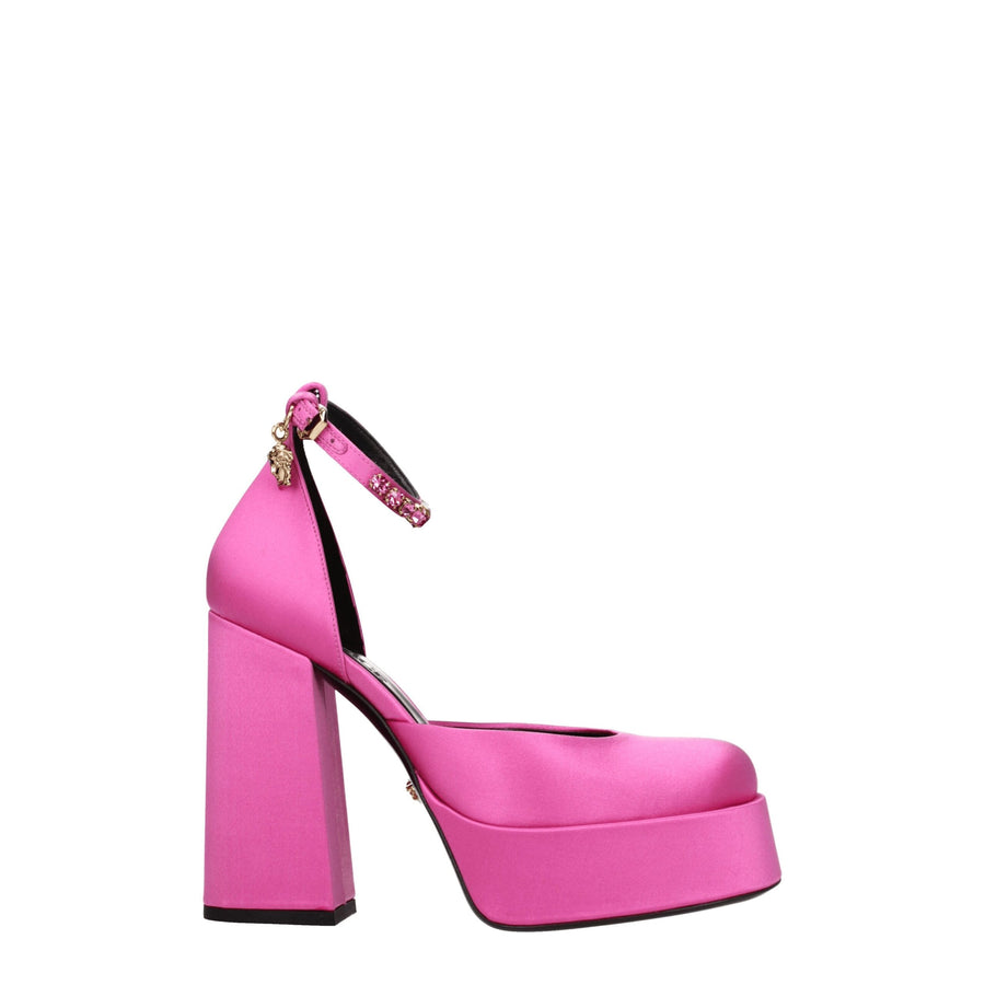Versace Satin upper pump in pink