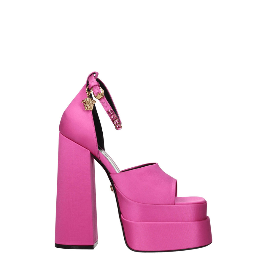 Versace Satin platform sandal in pink