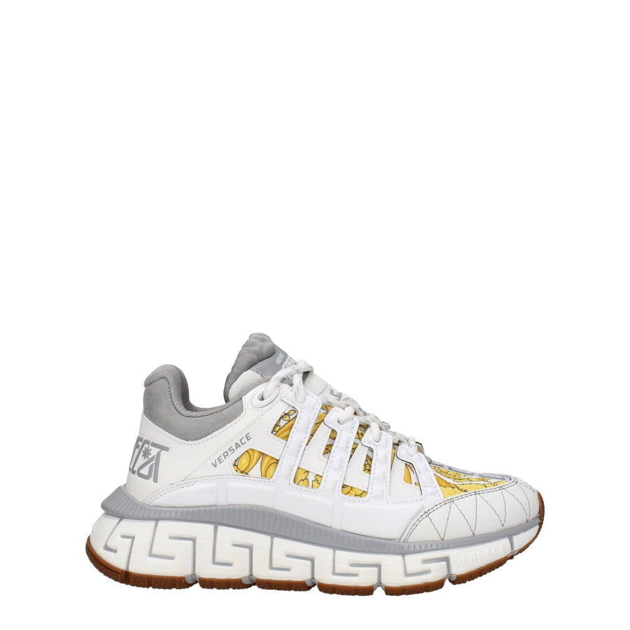 Versace Leather upper sneaker in white