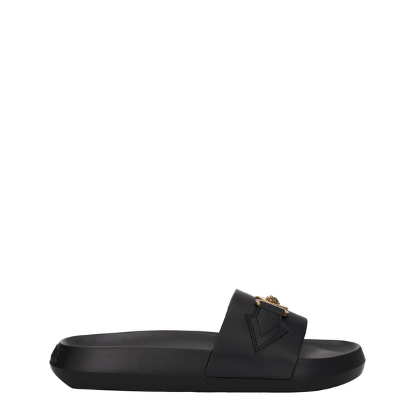 Versace Leather upper slider in black