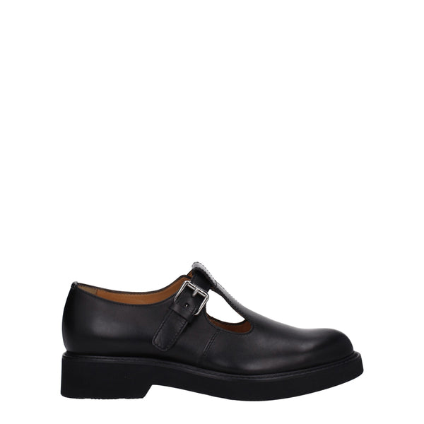 Church'S Leather upper flat in black