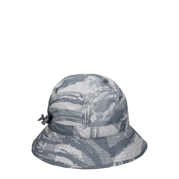 Moncler MO8547446489353BT 100% polyester bucket hat in gray