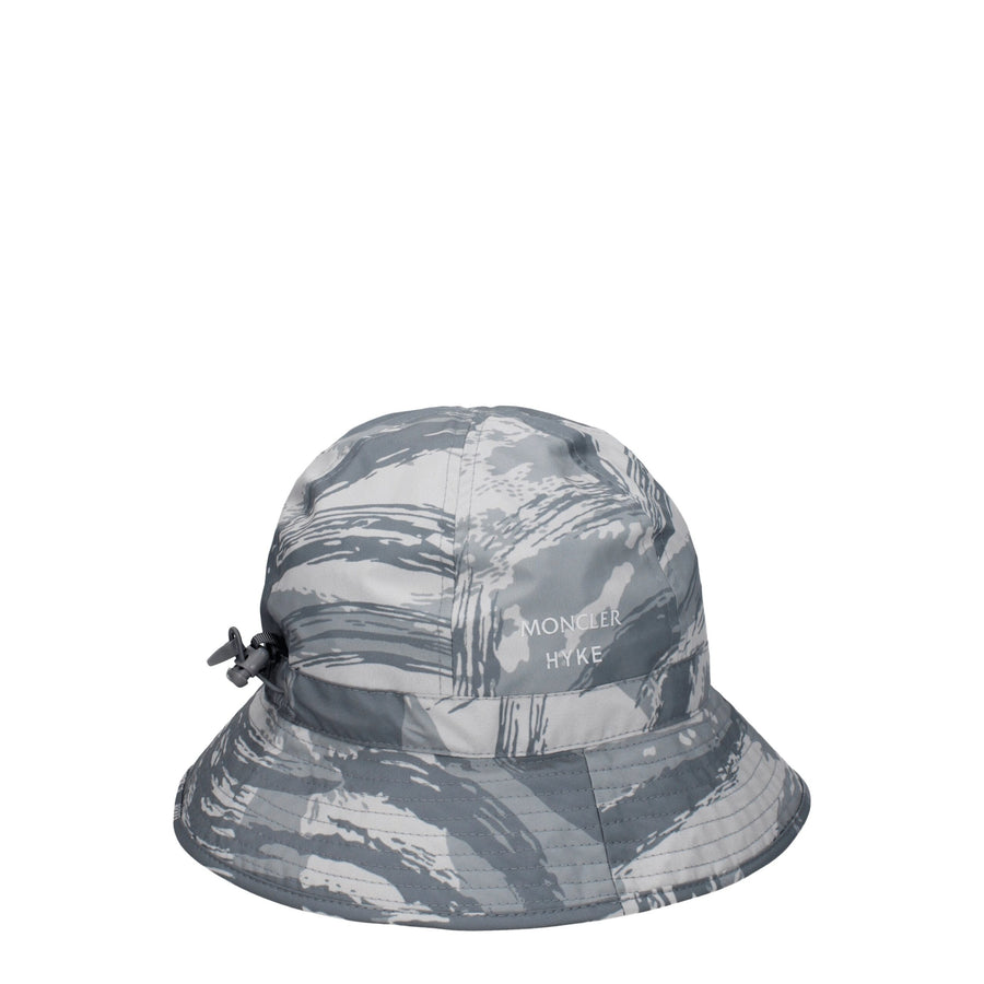 Moncler MO8547446489353BT 100% polyester bucket hat in gray