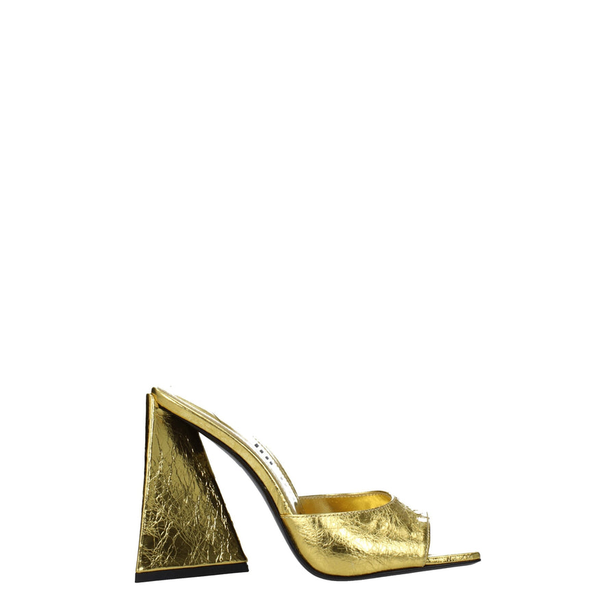 The Attico Leather mule sandal in gold
