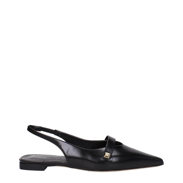 Max Mara Leather flat in black