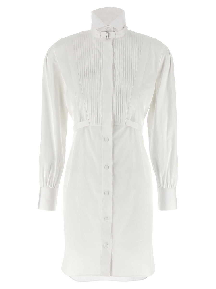 Alexander McQueen Tuxedo Chemisier Dress — White