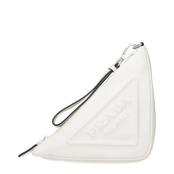 Prada Leather clutch in white