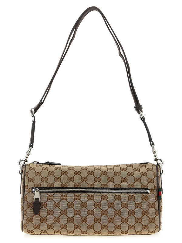 Gucci GG قماش كتف حقيبة بيج