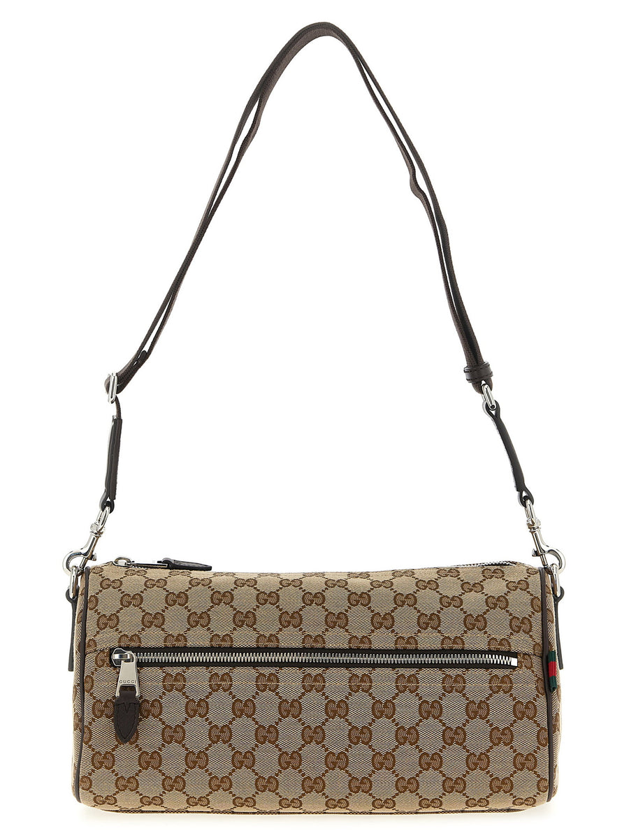 Gucci GG قماش كتف حقيبة بيج