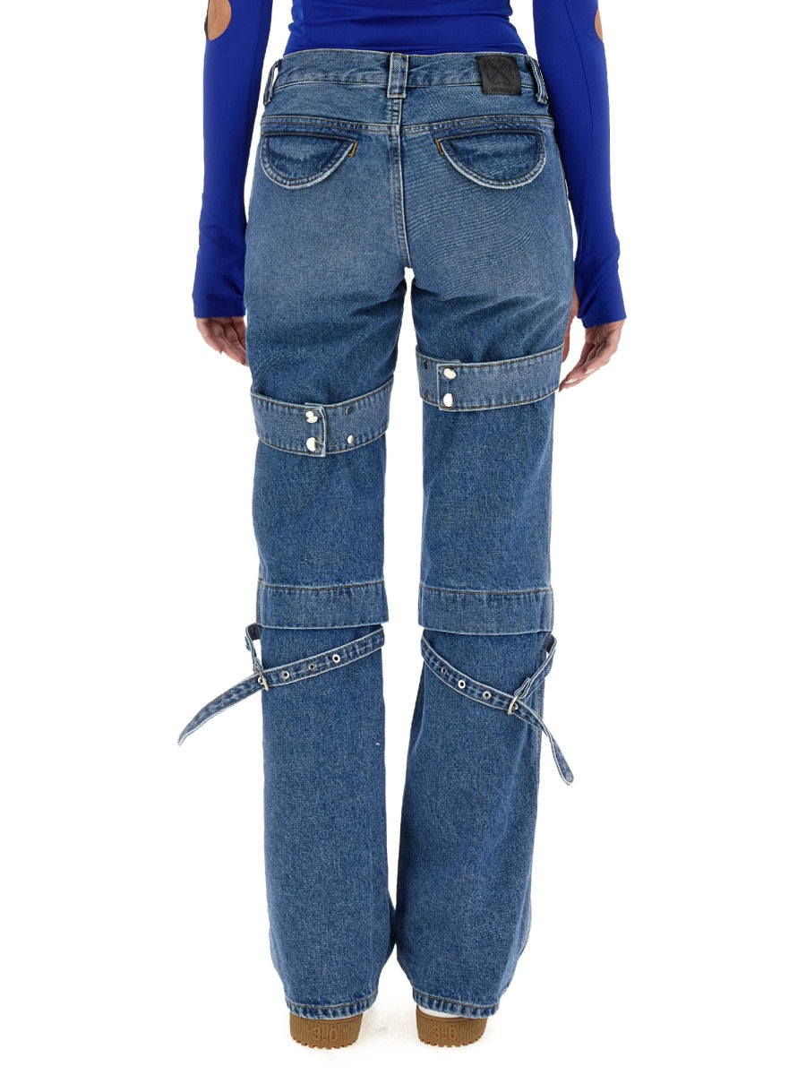 Cargo Jeans Blue Cotton